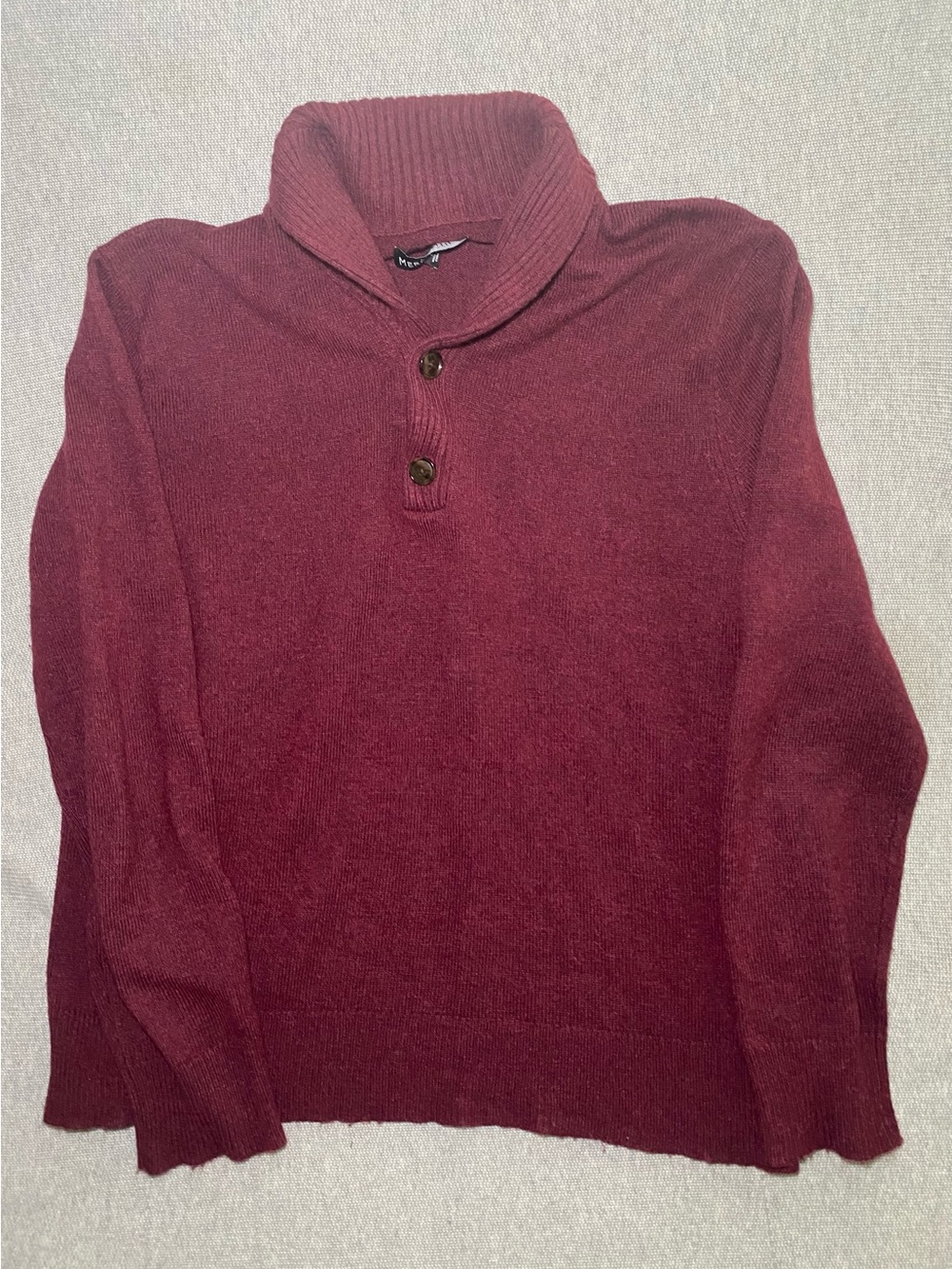 J. Crew Men's Turtleneck Button Pullover Sweater - Burgundy